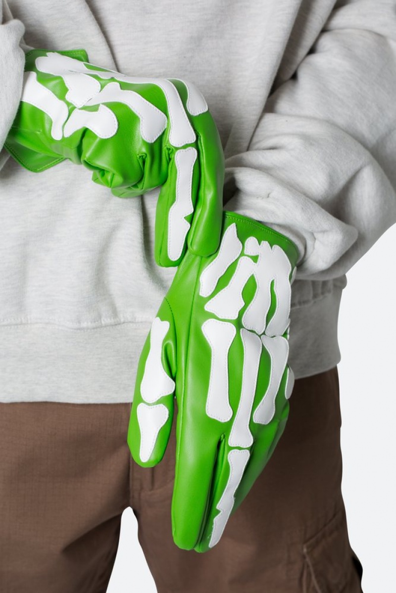 Gant Mnml Skeleton Gloves Green/White  | EID-6699909