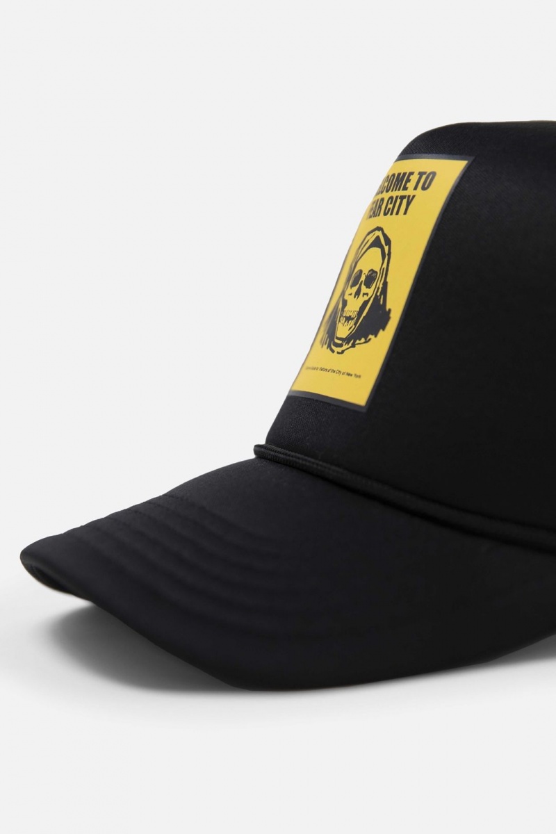 Chapeaux Mnml Fear City Trucker Cap Black/Yellow Homme | ATJ-2634174