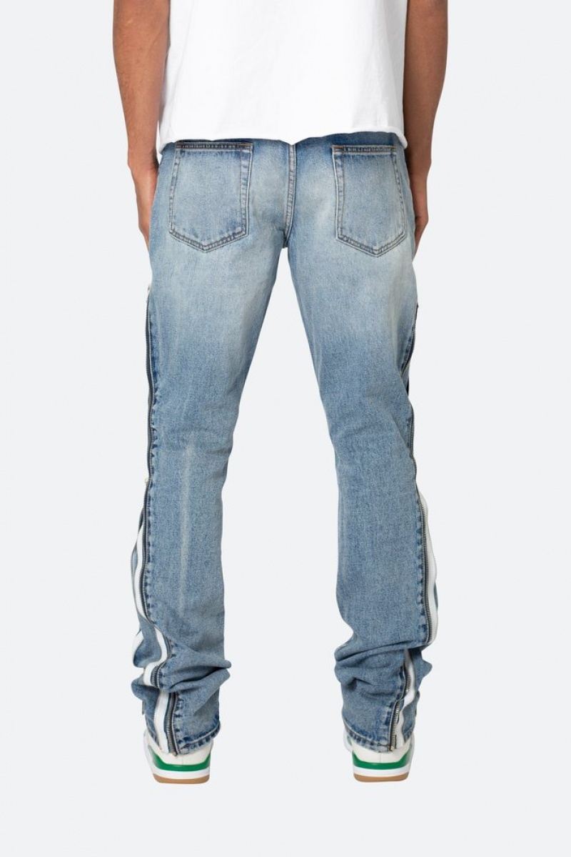 Flare Denim Mnml B574 Zippé Flare Denim Bleu  | GZB-6831578