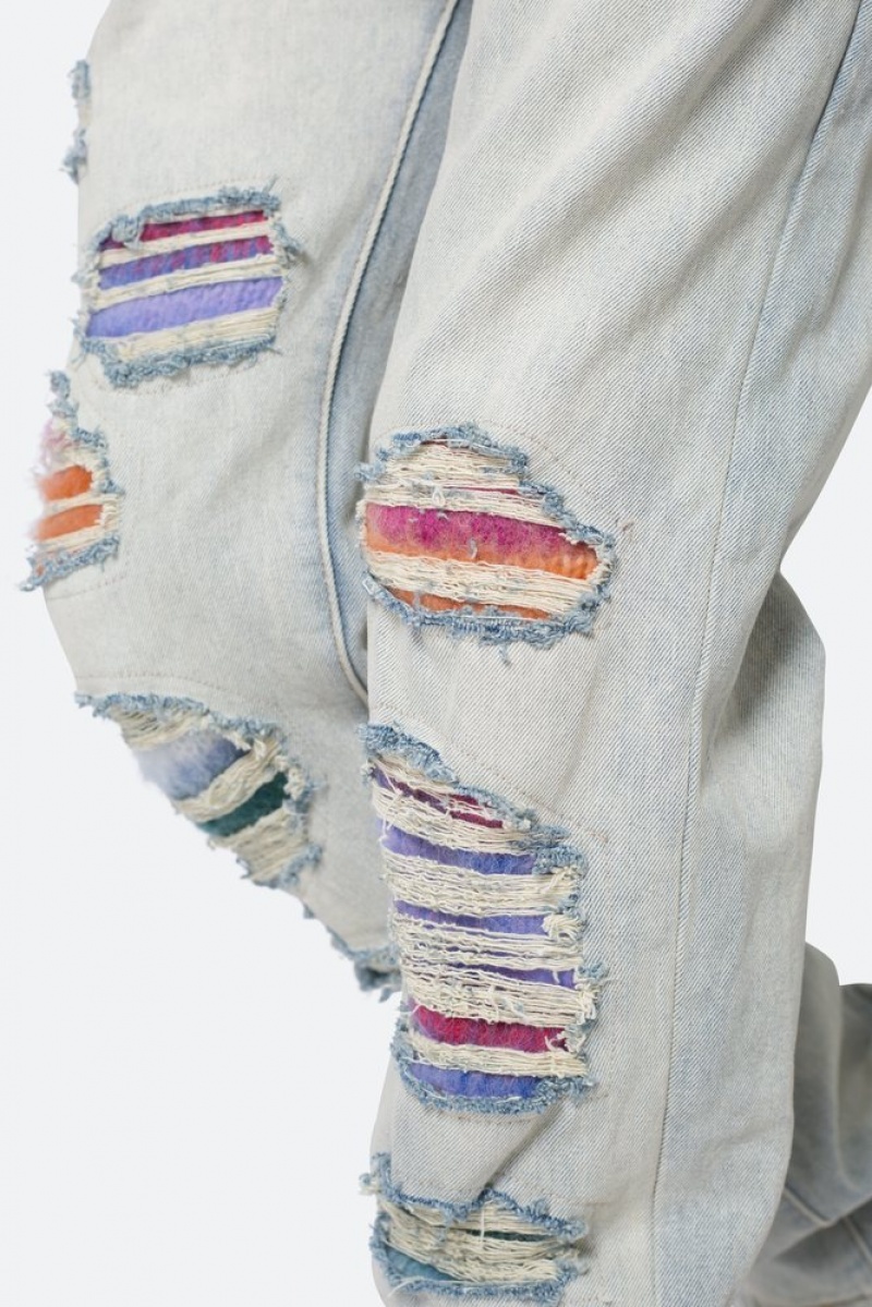 Baggy Denim Mnml V520 Mohair Patch Denim Multi  | UDE-6894215