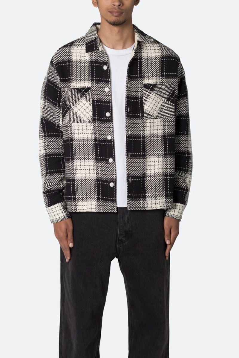 Chemises Mnml Classiche Flannel Shirt Noir  | WYJ-5725518