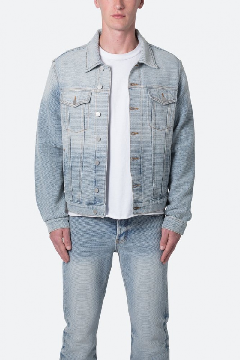 Vestes Mnml Trucker Denim Jacket Bleu  | HYL-4236401