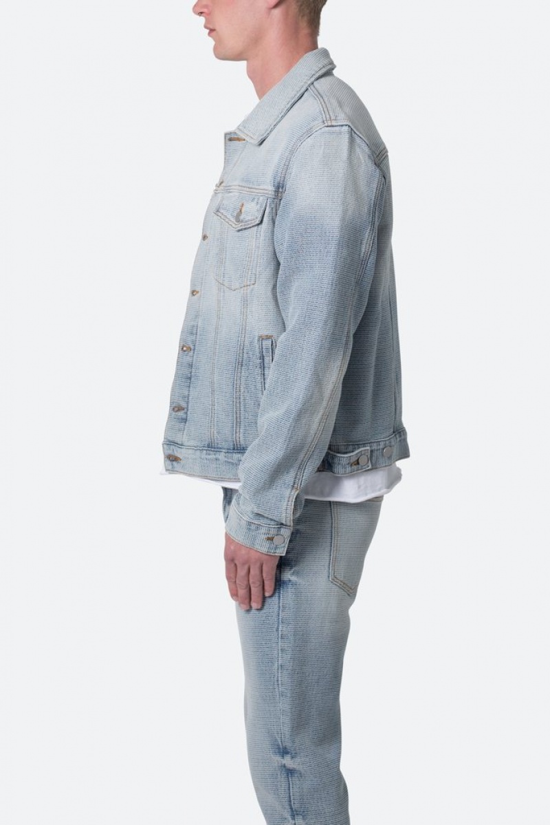 Vestes Mnml Trucker Denim Jacket Bleu  | HYL-4236401