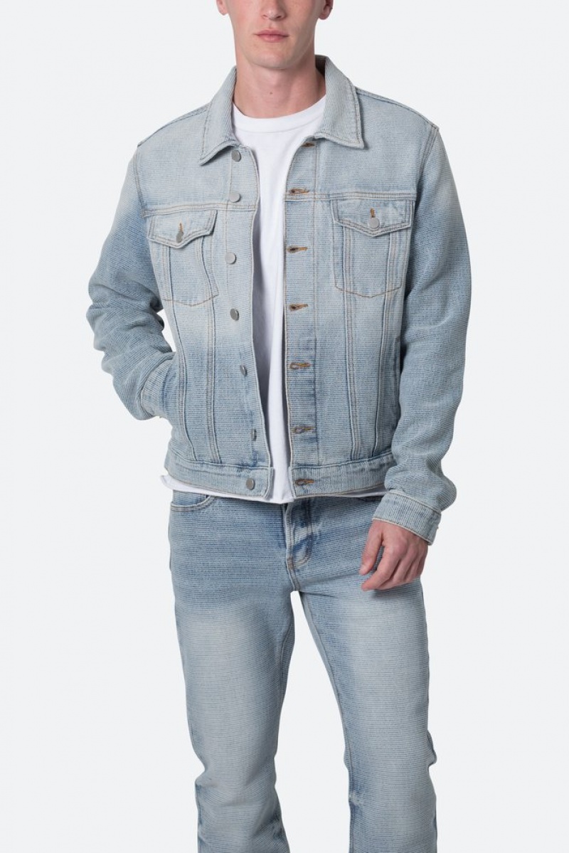 Vestes Mnml Trucker Denim Jacket Bleu  | HYL-4236401