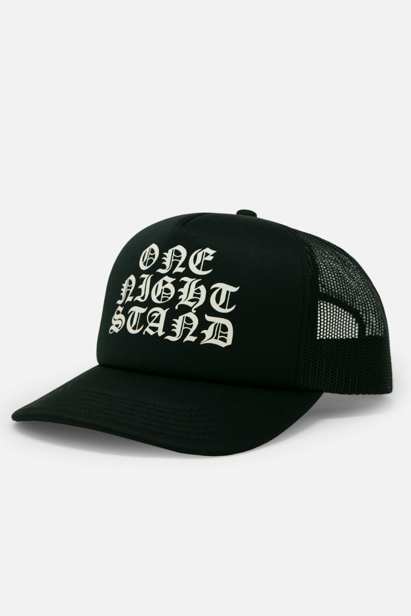 Chapeaux Mnml One Night Stand Trucker Cap Noir  | OED-8428076