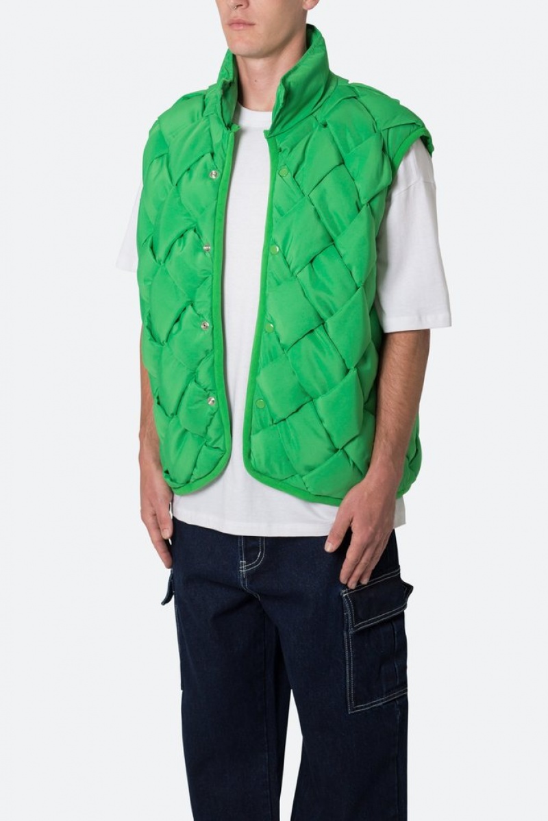 Vestes Mnml Woven Puffer Vest Vert  | DNL-1602210