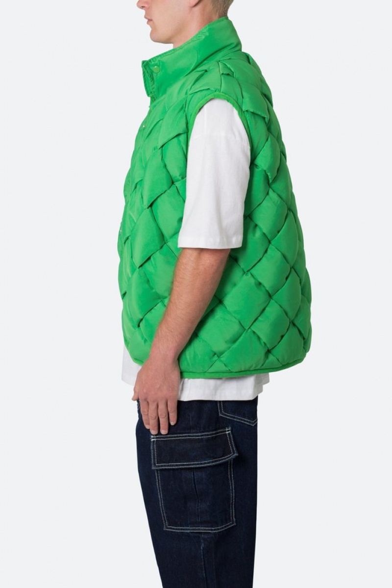 Vestes Mnml Woven Puffer Vest Vert  | DNL-1602210