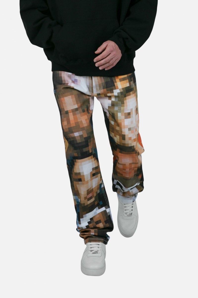 Baggy Denim Mnml V100 Pixel Droit Denim Multi Homme | REE-7891398