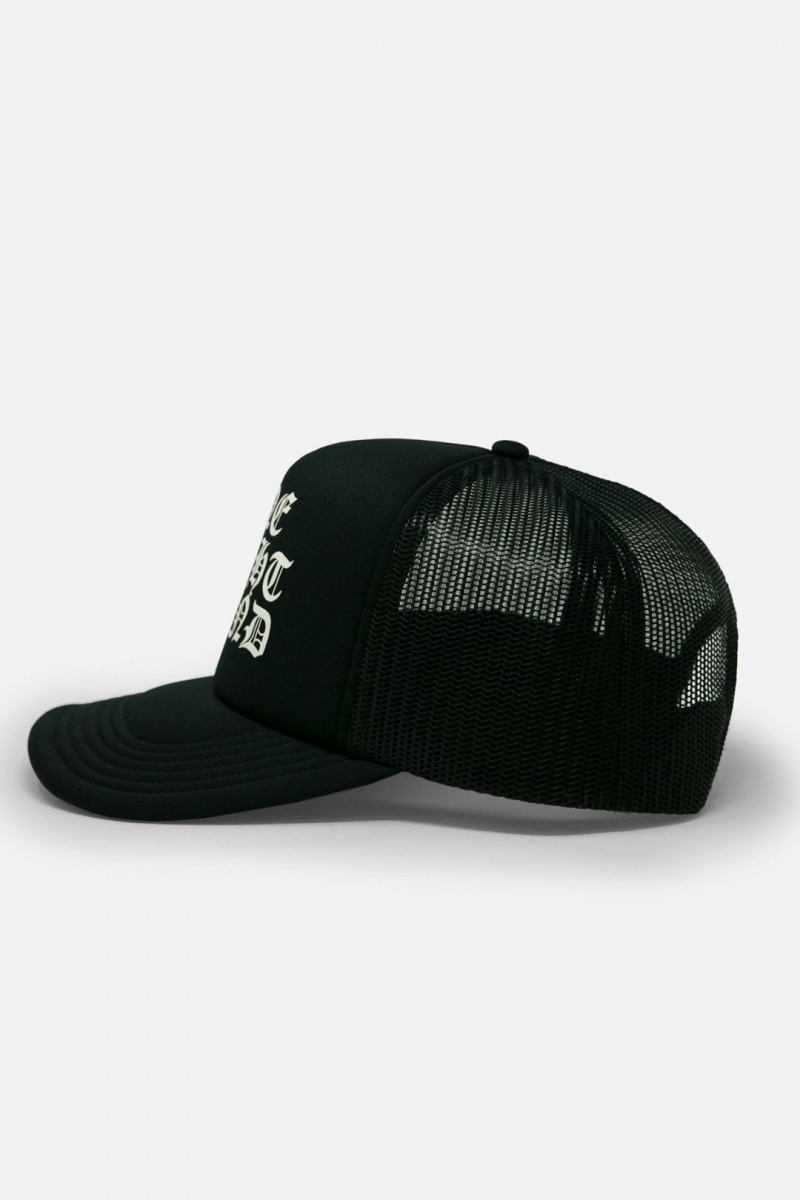 Chapeaux Mnml One Night Stand Trucker Cap Noir  | OED-8428076