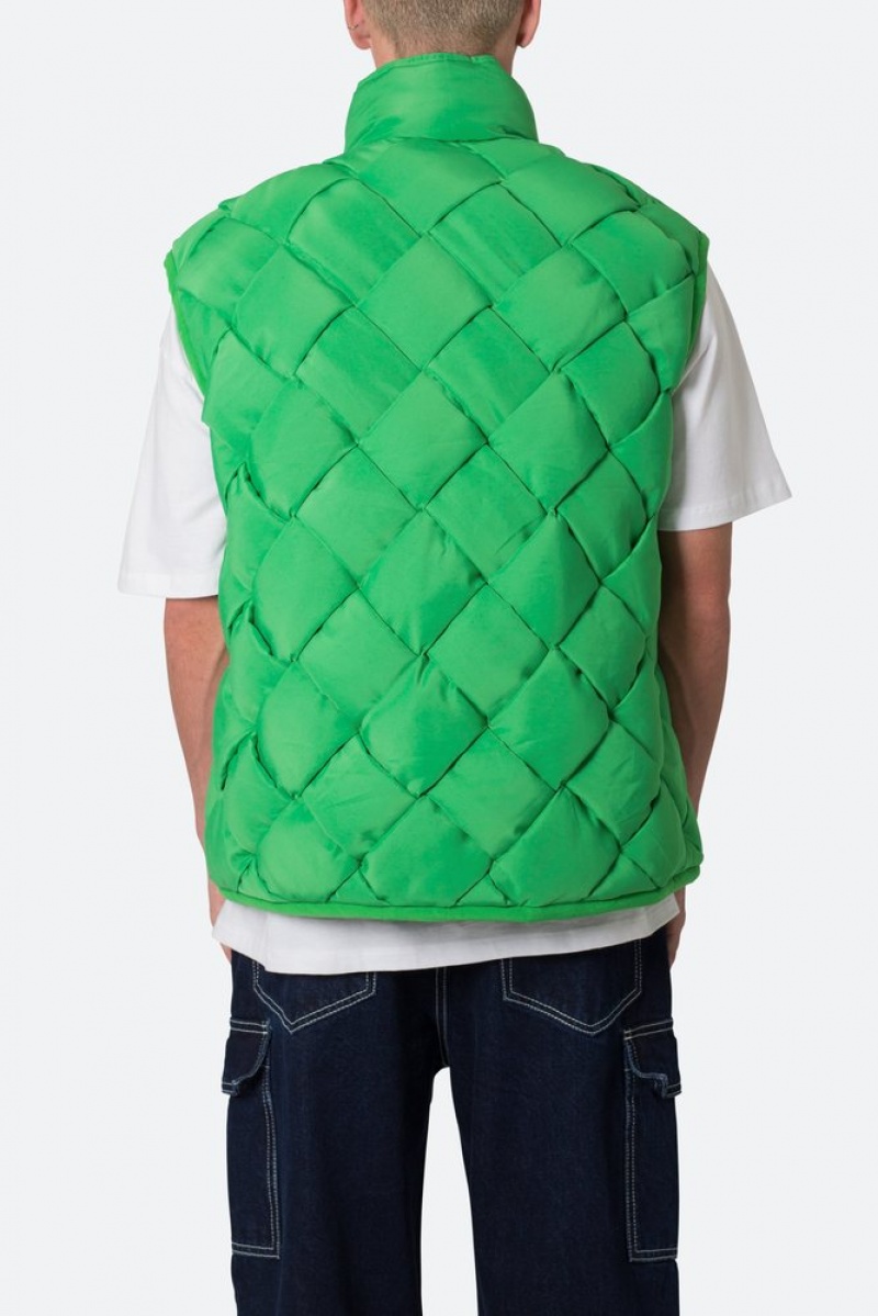 Vestes Mnml Woven Puffer Vest Vert  | DNL-1602210