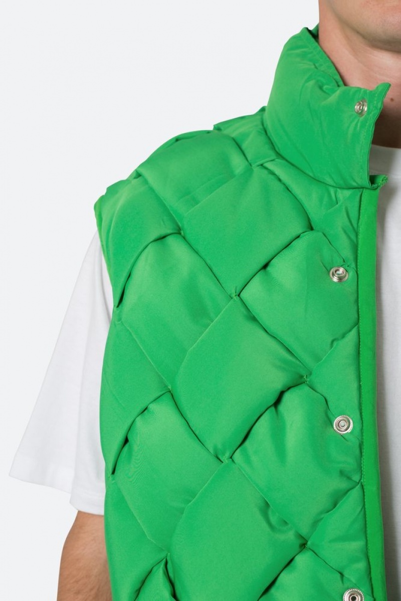 Vestes Mnml Woven Puffer Vest Vert  | DNL-1602210