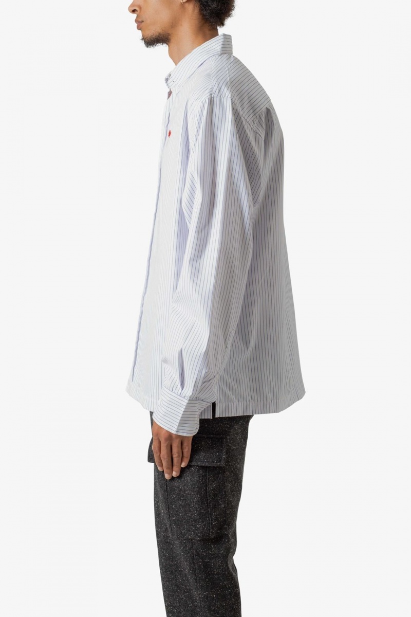 Chemises Mnml Poppy Rayé Oxford Shirt Blue/White  | KDG-0862135