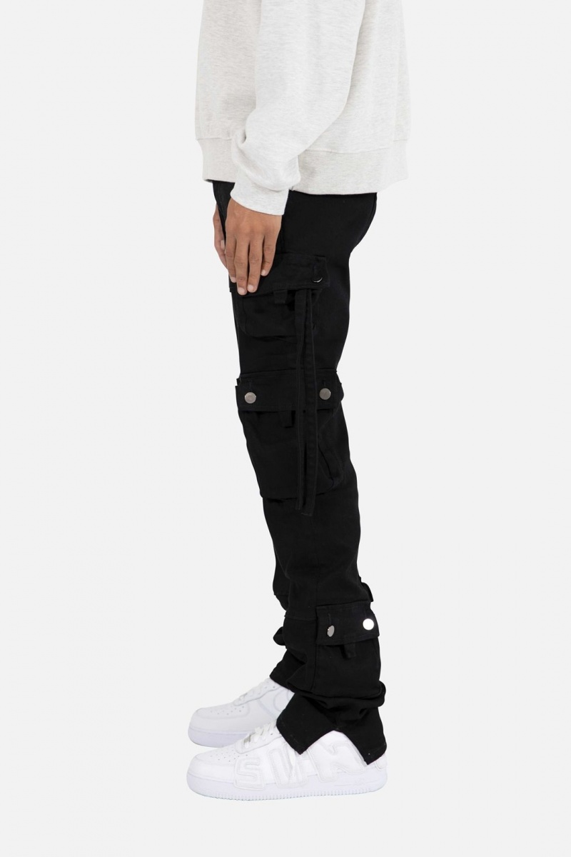 Straight Denim Mnml D152 Cargo Droit Denim Noir Homme | CLG-7897176