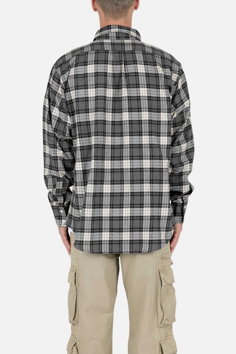 Chemises Mnml Basic Flannel Shirt Brown/Grey Homme | LZI-4879891