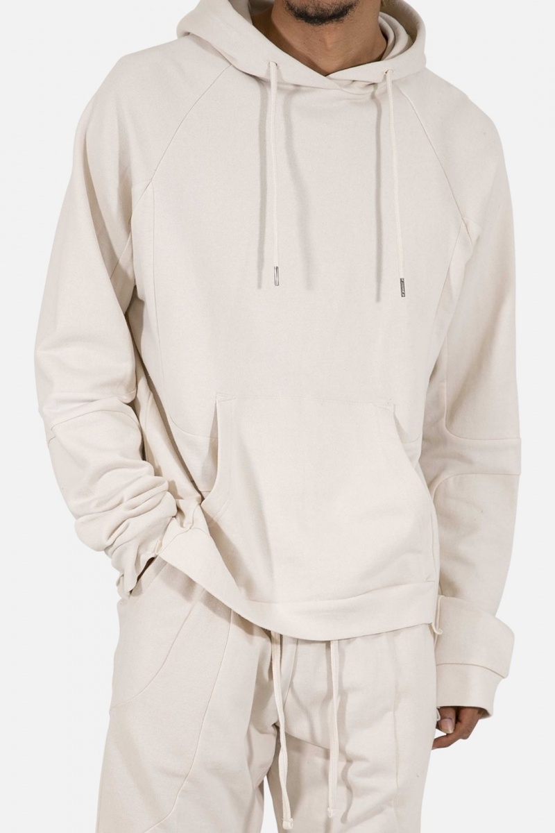 Sweats Mnml Geo Paneled Hoodie Blanche Homme | EGD-6673778