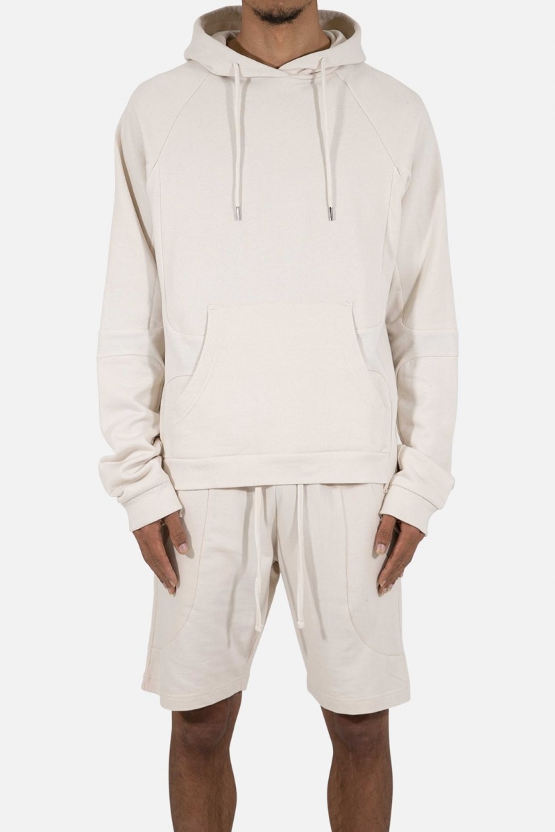 Sweats Mnml Geo Paneled Hoodie Blanche Homme | EGD-6673778