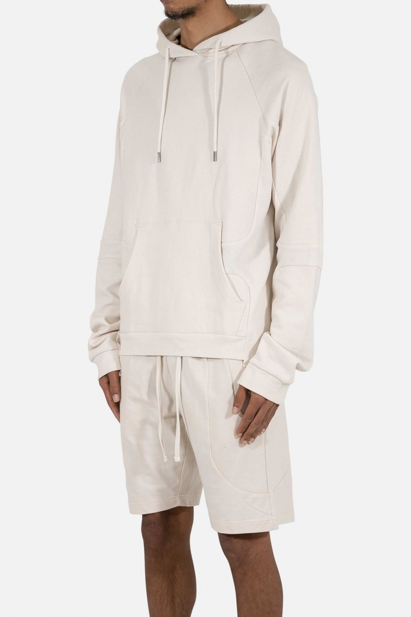 Sweats Mnml Geo Paneled Hoodie Blanche Homme | EGD-6673778