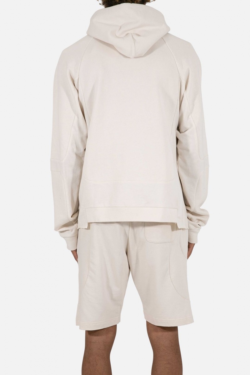 Sweats Mnml Geo Paneled Hoodie Blanche Homme | EGD-6673778