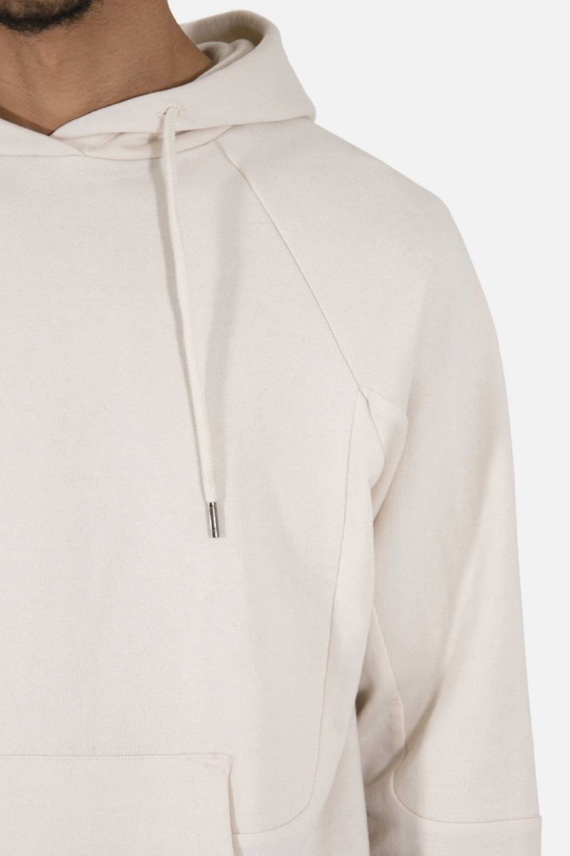 Sweats Mnml Geo Paneled Hoodie Blanche Homme | EGD-6673778