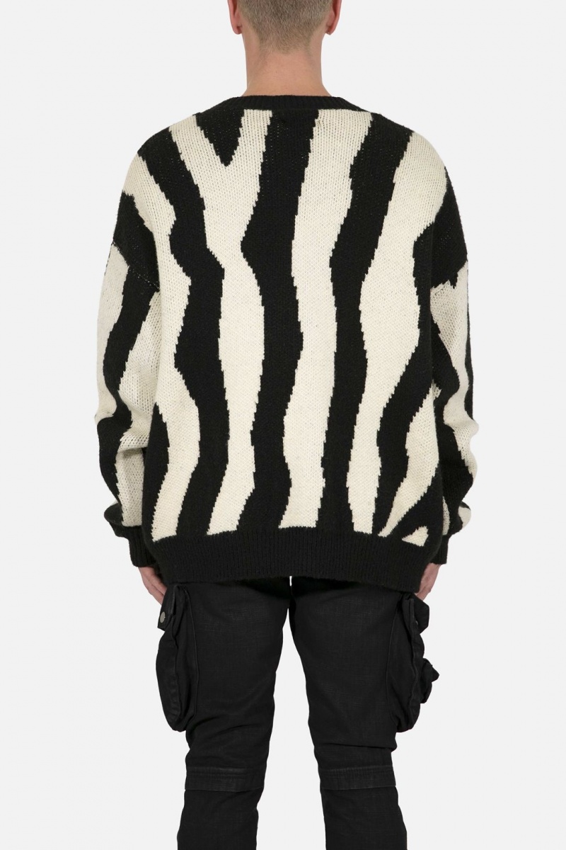 Sweats Mnml Zebra Cardigan Black/Natural Homme | RRI-8971334